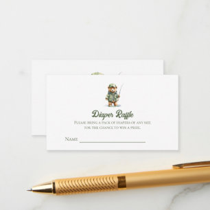 Kute Bear Fishing Diaper Raffle Biljett Tilläggskort