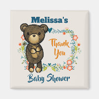 Kute Bear, Gult Flower och Blommigt WAN Tack