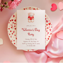 Kute Bear Hearts Alla hjärtans dagars bjudande Inbjudningar