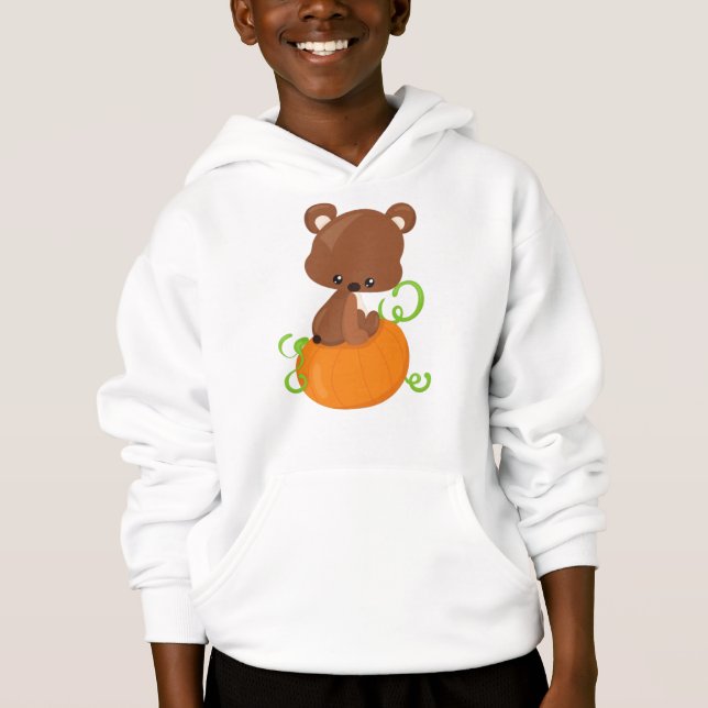 Kute Bear, Little Bear, Brown Bear, Pumpkin T Shirt (Framsida)
