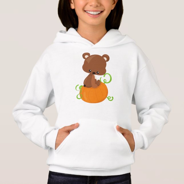 Kute Bear, Little Bear, Brown Bear, Pumpkin T Shirt (Framsida)