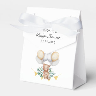 Kute Bear med Balloons Boy Shower Eucalyptus Presentaskar