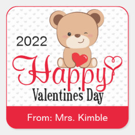 Kute Bear Valentindagen - giftmärke och etiketter