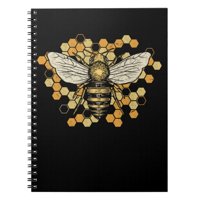 Kute Bee Honeycomb Nature Bebiodlingseper Art Anteckningsbok (Framsidan)