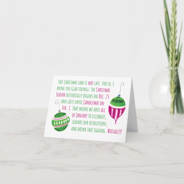 Kute Belad jul - du har rätt att vara sen Helgkort (Framsida)