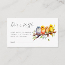 Kute Birds på Gren Baby Shower Diaper Raffle Tilläggskort