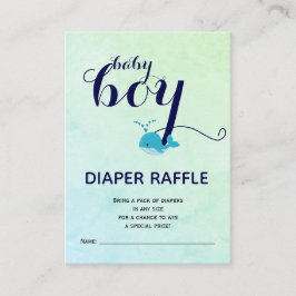 Kute blå val Havsblände Raffle Baby Shower Tilläggskort