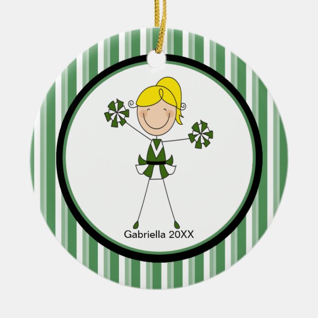 Kute Blonde Hjärtschaktledare julprydnad Julgransprydnad Keramik (Framsidan)