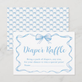 Kute Blue Bow Boy Ribbon Baby Shower Raffle Inbjudningar