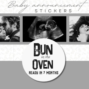Kute Bun in Oven-Redo snart Gravid Runt Klistermärke