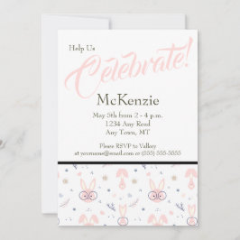 Kute Bunny Baby Shower-inbjudningar Inbjudningar
