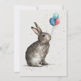 Kute Bunny Birthday-kort för platta hälsningar Tack Kort