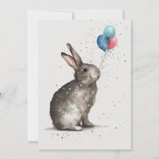 Kute Bunny Birthday-kort för platta hälsningar Tack Kort