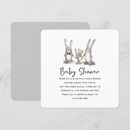 Kute Bunny Family Baby Shower-inbjudan Inbjudningar