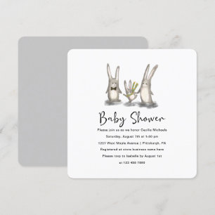 Kute Bunny Family Baby Shower-inbjudan Inbjudningar