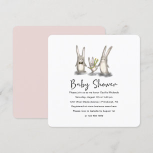 Kute Bunny Family Baby Shower-inbjudan Inbjudningar