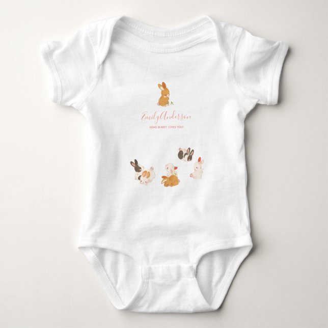 Kute Bunny-kanin från födelsedagsbabyskor T Shirt (Framsida)