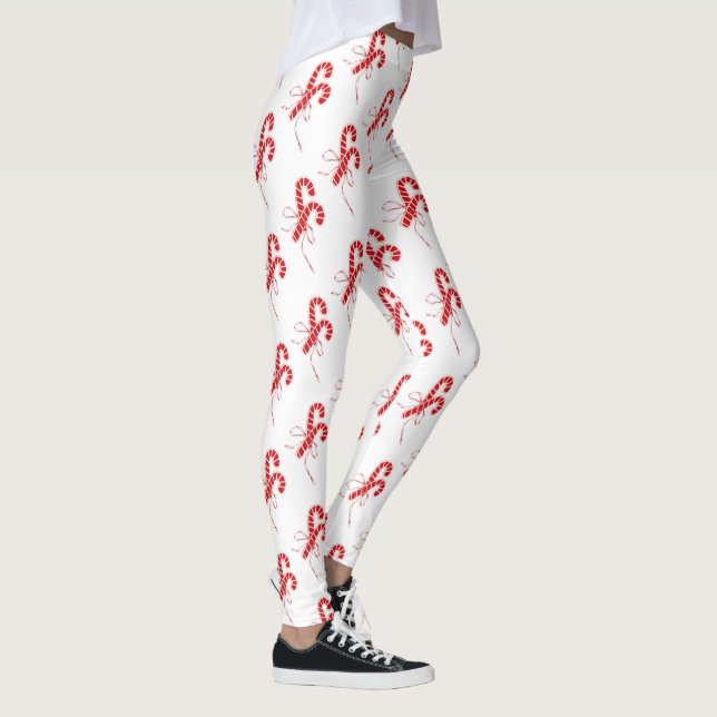 Kute Candy cane julbalkar Leggings (Höger)