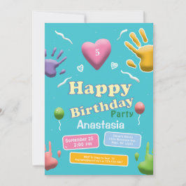 Kute Children Kid Birthday Roligt Party-inbjudan Inbjudningar
