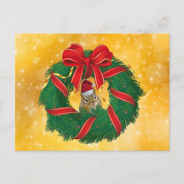 Kute Chipmunk-julfransfrand Helg Vykort (Framsida)