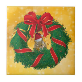 Kute Chipmunk-julfransfrand Kakelplatta