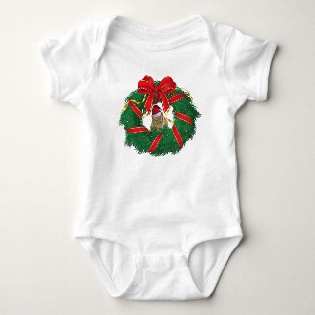Kute Chipmunk-julfransfrand T-shirt (Framsida)