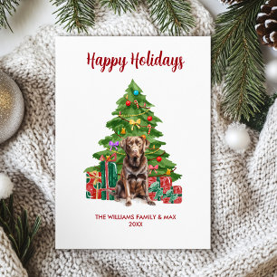 Kute Chocolate Lab-Hund - jul Julkort