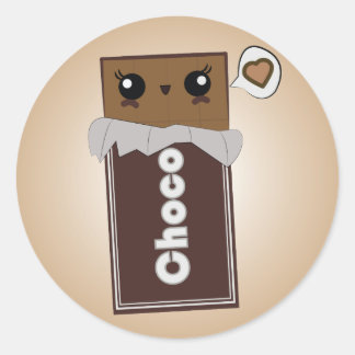 Kute Chocolate Pub Stickers Runt Klistermärke