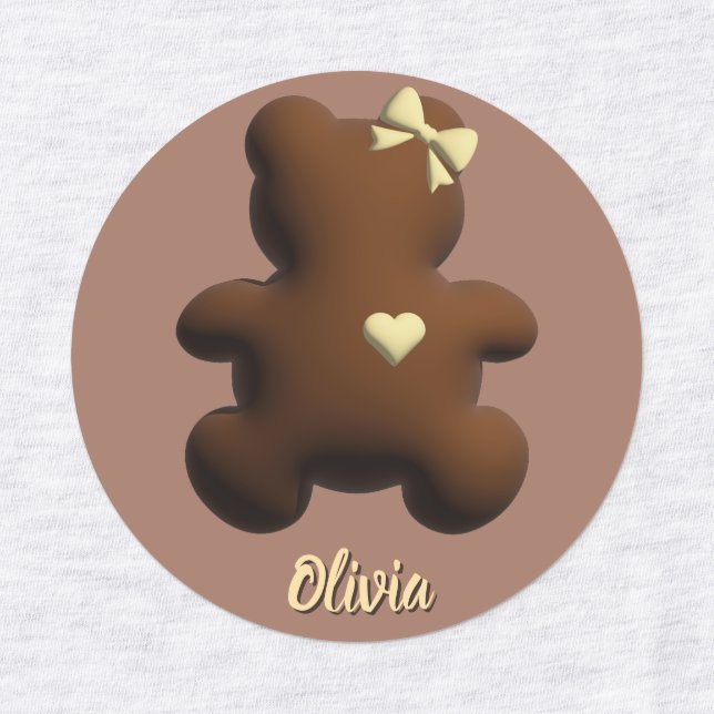 Kute chokladbjörnans etikett (Design 1)