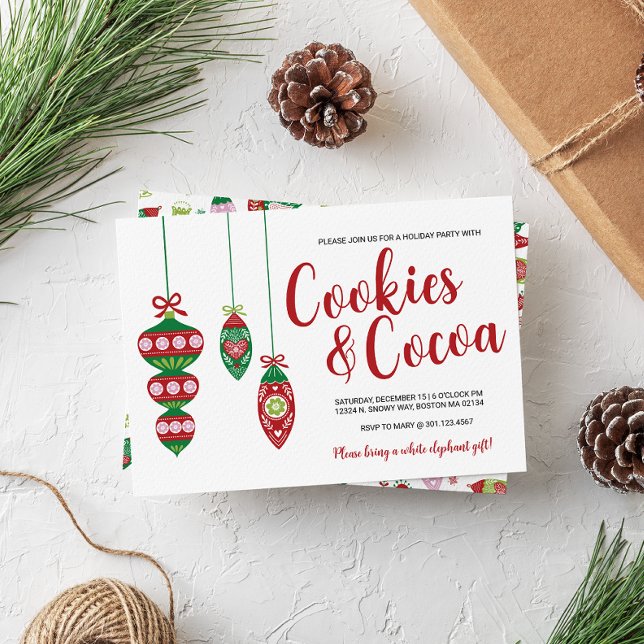 Kute Cookies & Cocoa-julfestinbjudan Inbjudningar (Skapare uppladdad)