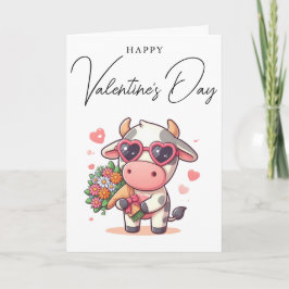 Kute Cow Glad Alla hjärtans dag Helgkort