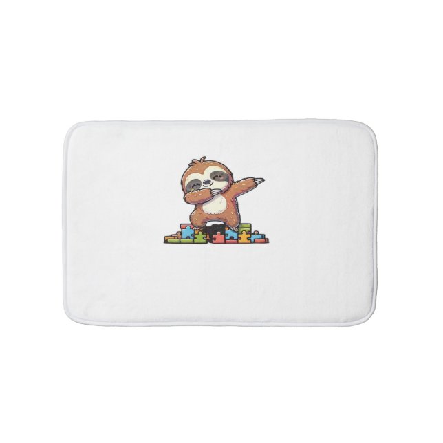 Kute Dabbing Sloth Autism Awareness Autistic Kids Badrumsmatta (Framsidan)