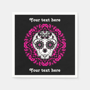 Kute day of the dead-sockerskalle personaliserar pappersservett