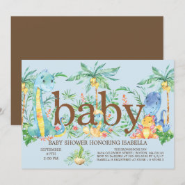 Kute Dinosaur Boys Baby-duschinbjudan Inbjudningar