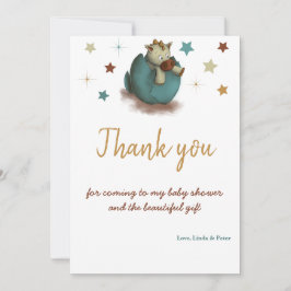 Kute Dinosaur Hatching Neutralt Baby Shower Tack Kort