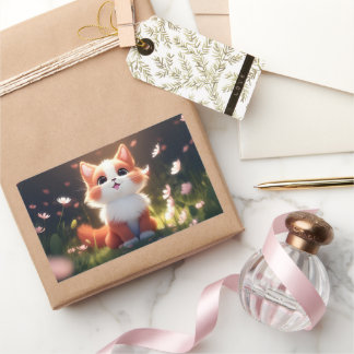 Kute, djur nr 0001 rektangulärt klistermärke