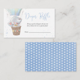 Kute Elephant Boy Shower Diaper Raffle Card Tilläggskort