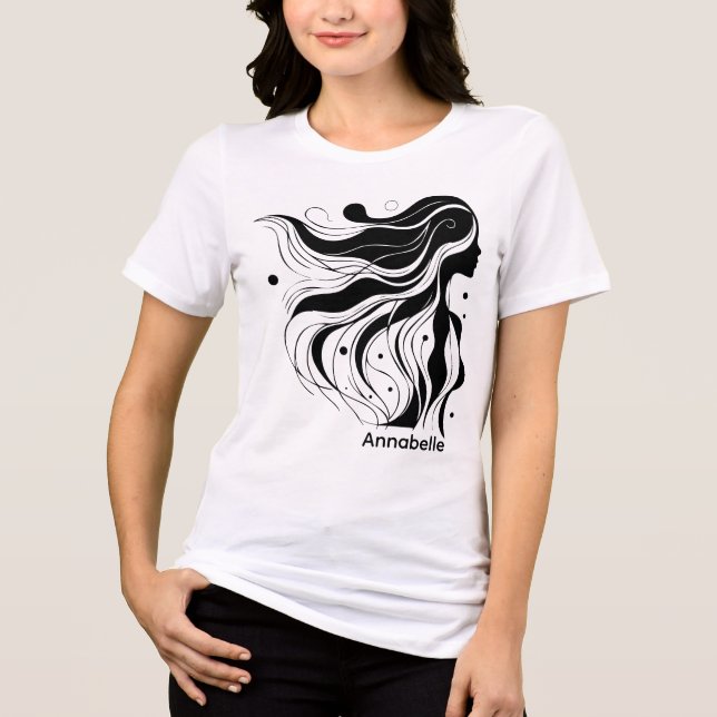 Kute enkel design Vita, svarta, vita, Mamma T Shirt (Framsida)