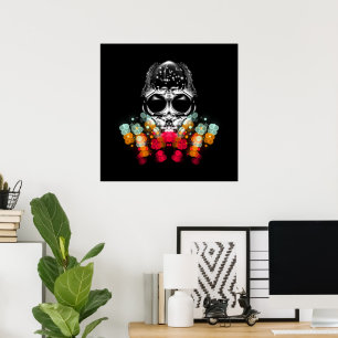Kute Fall Spider med avdroppshatt Poster