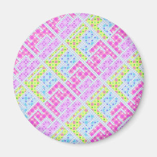 Kute, färglös, geometrisk graffiti mönster li magnet