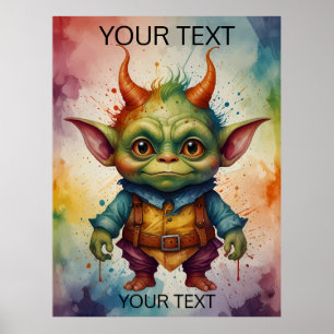 Kute, färglös, liten gåva poster