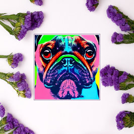 Kute, färglös Pug porträtt popart stil