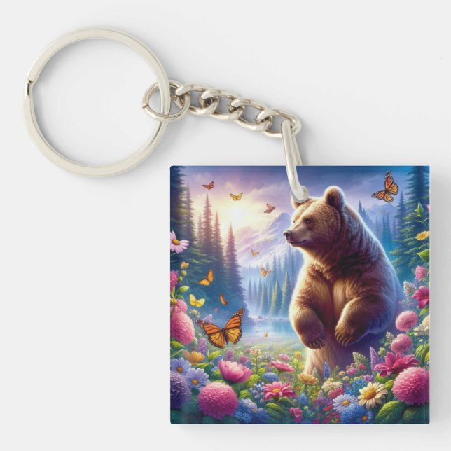 Kute, färglöst björn och fjärilar (Framsidan)