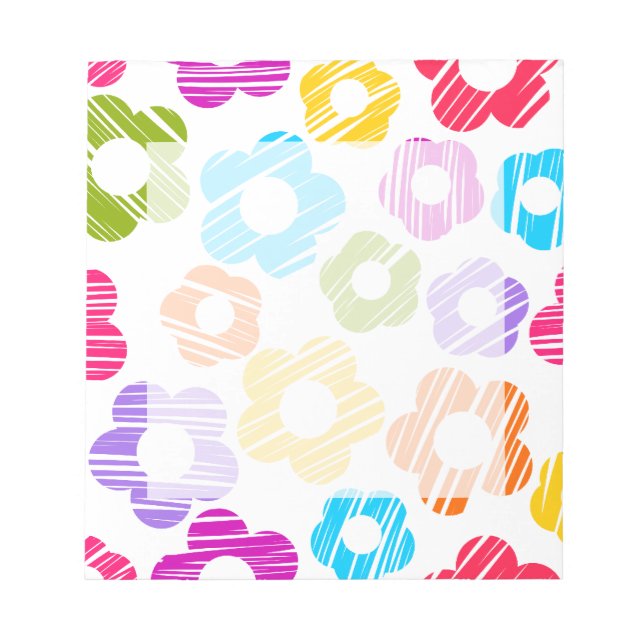 Kute, färglöst, gigantiskt blommönster anteckningsblock (Framsida)