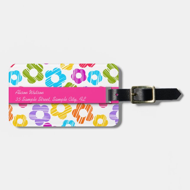 Kute, färglöst, gigantiskt blommönster bagagebricka (Horisontell Framsida)