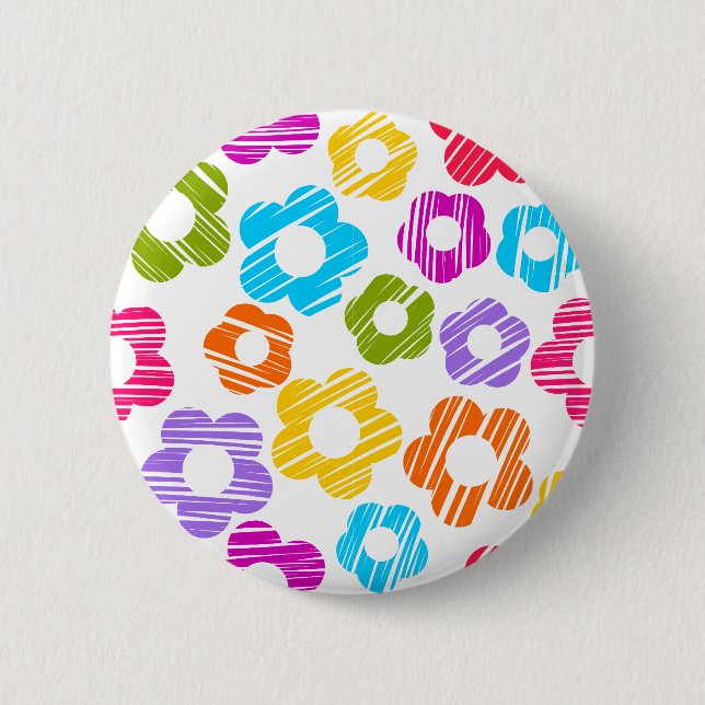 Kute, färglöst, gigantiskt blommönster knapp (Framsida)