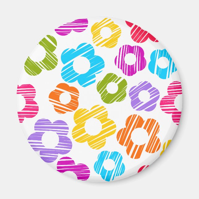 Kute, färglöst, gigantiskt blommönster magnet (Framsidan)