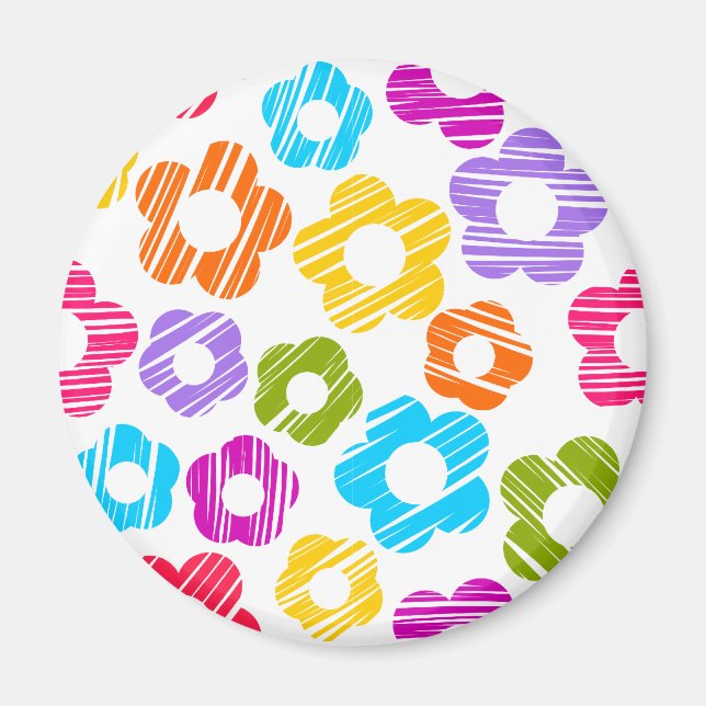 Kute, färglöst, gigantiskt blommönster magnet (Framsidan)