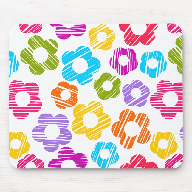 Kute, färglöst, gigantiskt blommönster musmatta (Framsidan)