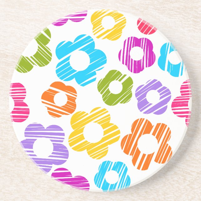 Kute, färglöst, gigantiskt blommönster underlägg (Framsidan)